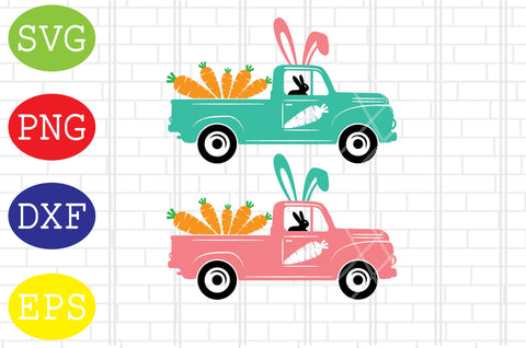 Easter Truck Carrot (6) Svg, Easter Bunny Svg, Happy Easter Svg, Png, Eps, Dxf Files SVG DigitalSvgFiles 