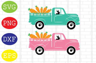 Easter Truck Carrot Svg, Easter Bunny Svg, Happy Easter Svg, Png, Eps, Dxf Files SVG DigitalSvgFiles 