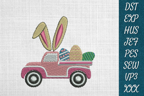 Easter Truck Embroidery Designs Embroidery/Applique DESIGNS SvgOcean 