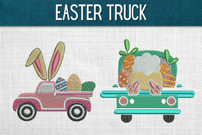 Easter Truck Embroidery Designs Embroidery/Applique DESIGNS SvgOcean 