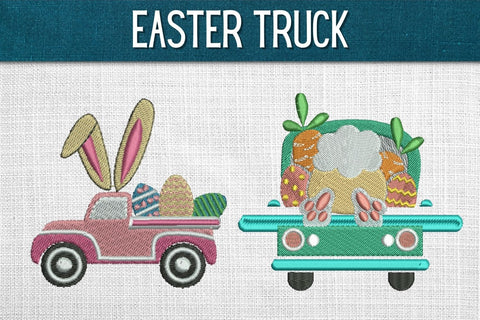 Easter Truck Embroidery Designs Embroidery/Applique DESIGNS SvgOcean 