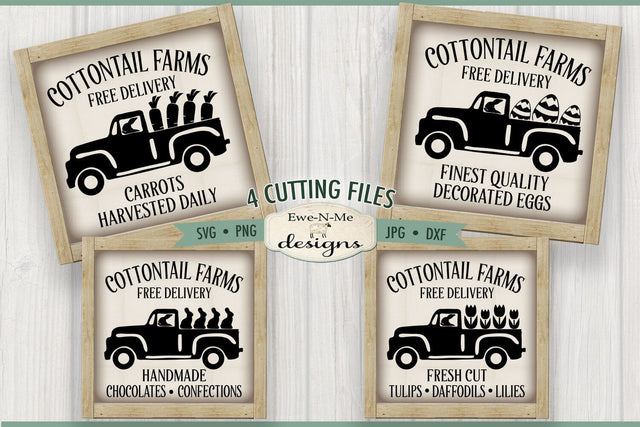 Easter Truck SVG Bundle - Cottontail Farms SVG - Bunny Driving Truck SVG SVG Ewe-N-Me Designs 