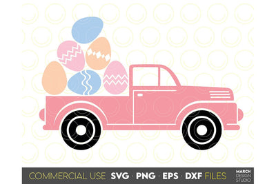 Easter Truck SVG | Easter Decoration SVG | Easter Farmhouse SVG | Easter png | Happy Easter svg | Easter Sign svg | png dxf eps | Clipart SVG March Design Studio 