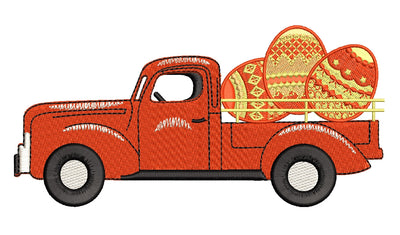 Easter Truck with eggs esmbroidery design, 4 sizes, Instant download Embroidery/Applique DESIGNS ArtEMByNatalia 
