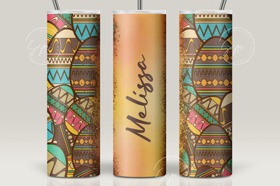 Easter Tumbler, Add Your Name Tumbler, Boho Egg Wrap, Aztec Western Easter Egg Pattern, 20 oz Skinny Tumbler Seamless Design Sublimation PNG Sublimation Syre Digital Creations 