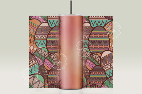 Easter Tumbler, Add Your Name Tumbler, Boho Egg Wrap, Aztec Western Easter Egg Pattern, 20 oz Skinny Tumbler Seamless Design Sublimation PNG Sublimation Syre Digital Creations 