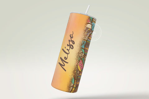 Easter Tumbler, Add Your Name Tumbler, Boho Egg Wrap, Aztec Western Easter Egg Pattern, 20 oz Skinny Tumbler Seamless Design Sublimation PNG Sublimation Syre Digital Creations 
