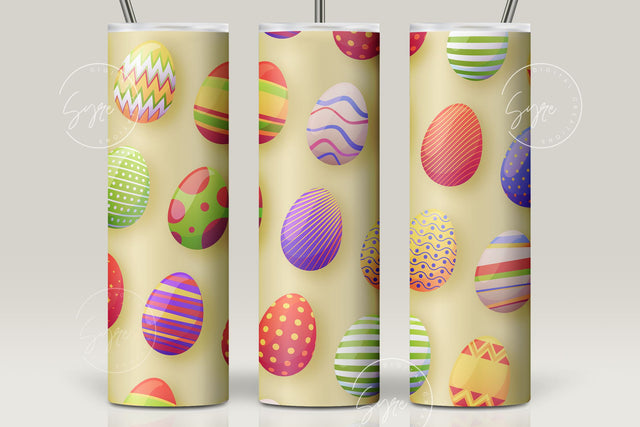 Easter Tumbler, Colourful Easter Egg Tumbler, Egg Seamless Pattern, Easter Egg Pattern, 20 oz Skinny Tumbler Design Sublimation PNG Sublimation Syre Digital Creations 