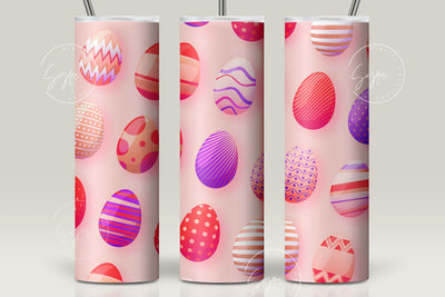 Easter Tumbler, Colourful Easter Egg Tumbler, Egg Seamless Pattern, Easter Egg Pattern, 20 oz Skinny Tumbler Design Sublimation PNG Sublimation Syre Digital Creations 