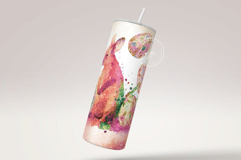 Easter Tumbler, Easter Egg Tumbler, Rabbit Glitter Seamless Pattern, Bunny Wrap, Easter Egg Pattern, 20 oz Skinny Tumbler Design Sublimation Sublimation Syre Digital Creations 