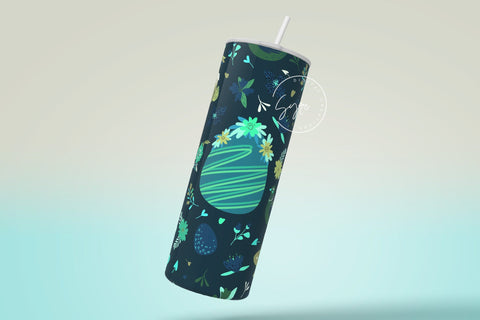 Easter Tumbler, Easter Egg Tumbler, Rabbit Tumbler Seamless Pattern, Bunny Wrap, Easter Egg Pattern, 20 oz Skinny Tumbler Design Sublimation Sublimation Syre Digital Creations 