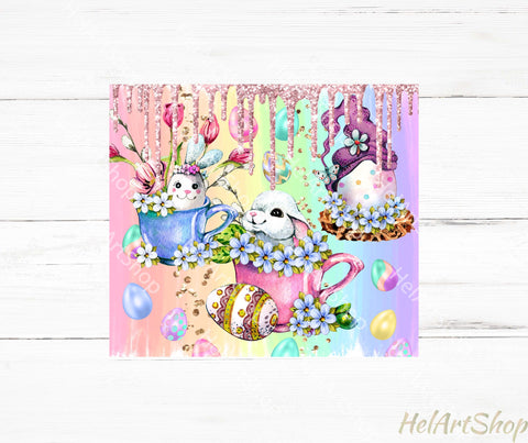 Easter Tumbler PNG Sublimation, Bunny Tumbler Png - So Fontsy