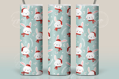 Easter Tumbler, Rabbit Tumbler, Seamless Sublimation Pattern, Bunny Wrap, Christmas Tumbler Pattern, Winter Design, 20 oz Skinny Tumbler Sublimation Syre Digital Creations 