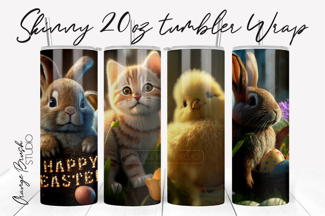 Easter Tumbler Sublimation Bundle Skinny Tumbler Wrap Design SVG OrangeBrushStudio 