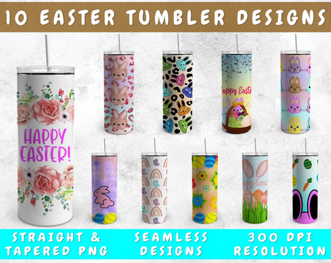 Easter Tumbler Sublimation Designs Bundle, 20 Oz Skinny Tumbler Easter Designs, Easter Tumbler Wraps Sublimation HappyDesignStudio 