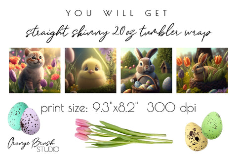 Easter Tumbler Sublimation Easter Bunny Tumbler Wrap Bundle Sublimation OrangeBrushStudio 