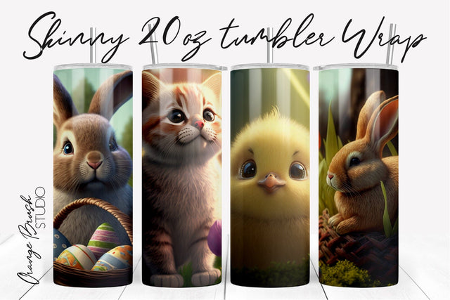 Easter Tumbler Sublimation Easter Bunny Tumbler Wrap Bundle Sublimation OrangeBrushStudio 