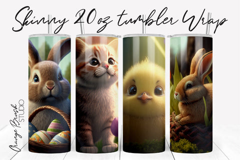 Easter Tumbler Sublimation Easter Bunny Tumbler Wrap Bundle Sublimation OrangeBrushStudio 