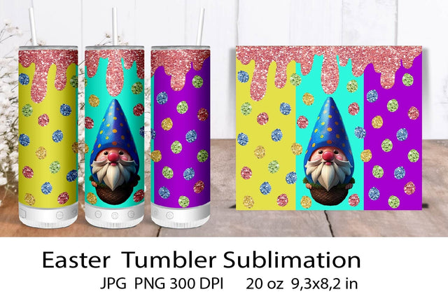 Easter Tumbler Wraps. Easter Sublimation Tumbler. Easter Gnome Sublimation. Sublimation Samaha Design 