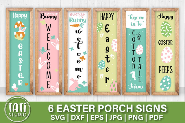 Easter Vertical Porch Signs | Easter SVG Bundle SVG TatiStudio 