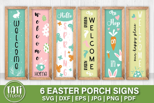 Easter Vertical Porch Signs | Easter SVG Bundle SVG TatiStudio 