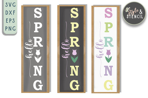 Easter Vertical Sign Mini Bundle SVG - PNG, DXF, EPS, SVG SVG Style and Stencil 