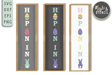 Easter Vertical Sign Mini Bundle SVG - PNG, DXF, EPS, SVG SVG Style and Stencil 