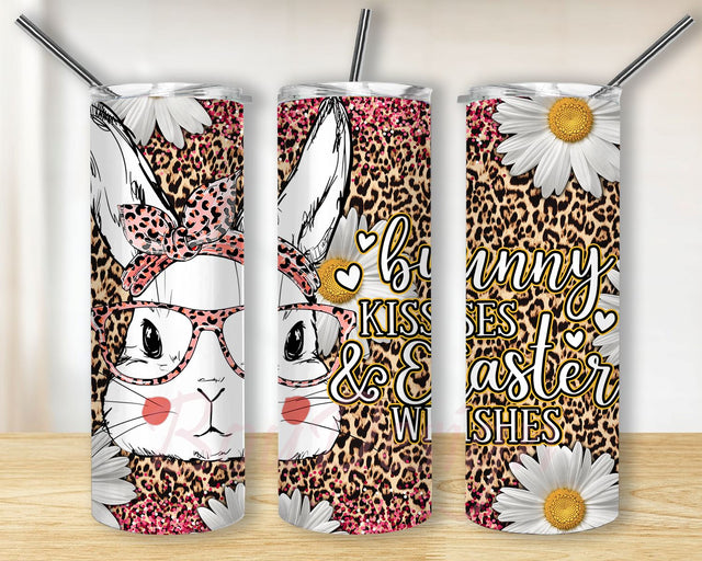 Easter Wishes Bunny Kisses Tumbler PNG, Easter Bunny Tumbler Wrap, Easter PNG Tumbler Design Sublimation Designs Downloads Sublimation BouDesign 