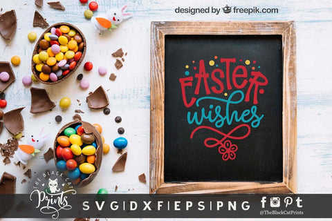 Easter wishes cut file SVG TheBlackCatPrints 