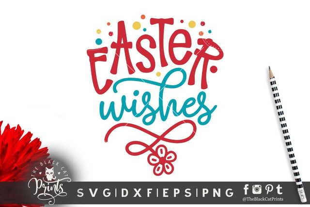 Easter wishes cut file SVG TheBlackCatPrints 