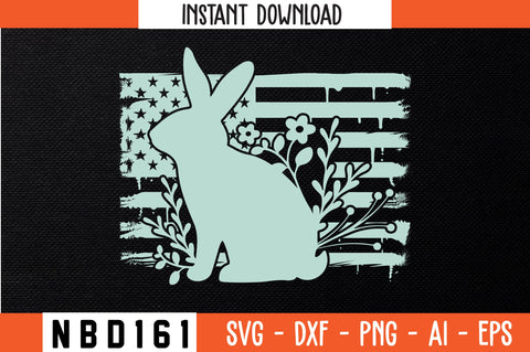 EASTER WITH USA FLAG T-Shirt Design SVG Nbd161 