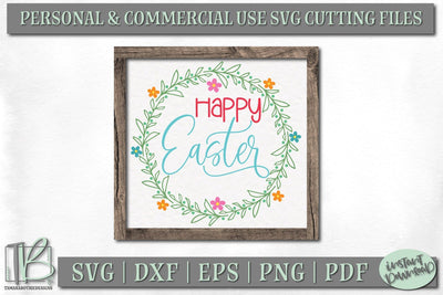 Easter Wood Sign SVG, Happy Easter SVG File SVG TB Designs 