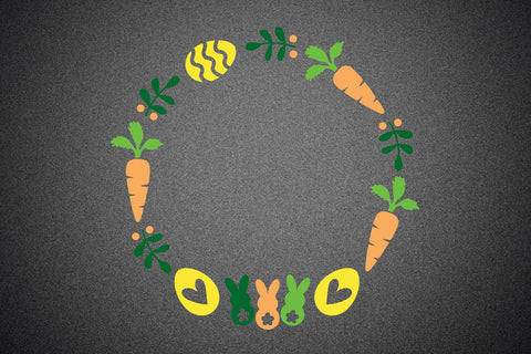 Easter Wreath Svg, Easter Bunny, Rabbit And Carrots. Wreath Svg, Easter Decoration, Cricut Silhouette, Svg Cutting File SVG 1uniqueminute 