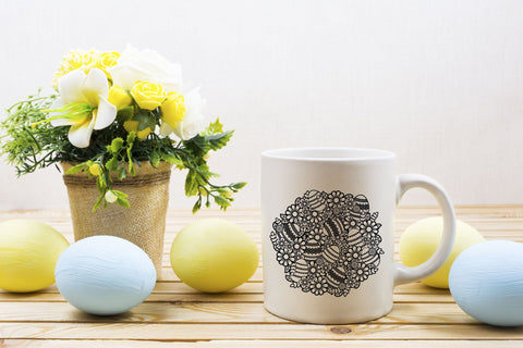 Easter Wreath SVG, Easter Mandala SVG, Floral Easter Eggs SVG. SVG Elinorka 