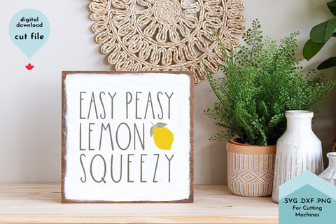 Easy Peasy Lemon Squeezy - Cute Hand Lettered Summer SVG Cut File SVG Lettershapes 