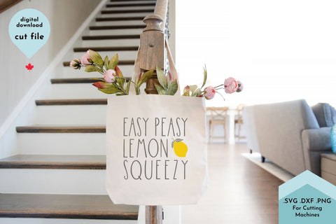 Easy Peasy Lemon Squeezy - Cute Hand Lettered Summer SVG Cut File SVG Lettershapes 