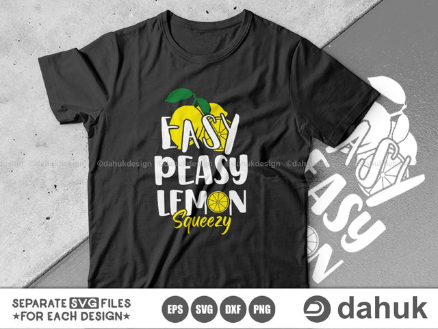 Easy Peasy Lemon Squeezy, Summer svg, Fresh Squeezed Lemonade svg, Easy Peasy svg, Lemon Svg, Summer sign design, Farmhouse lemon, Lemonade stand sign, Cut file, for silhouette, svg, eps, dxf, png, clipart cricut design space, vinyl cut files SVG dahukdesign 