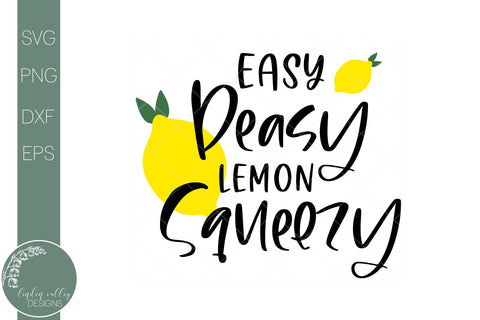 Easy Peasy Lemon Squeezy Svg-Lemon Svg-Summer Quote Svg SVG Linden Valley Designs 