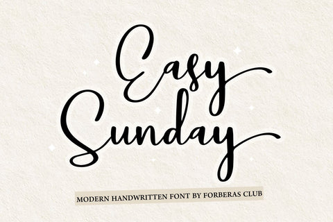 Easy Sunday Font Forberas 