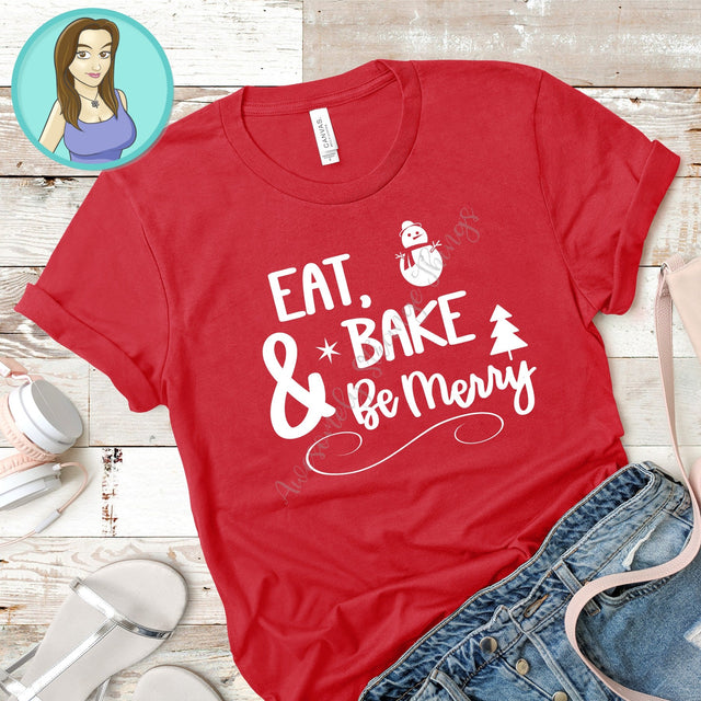 Eat, Bake & Be Merry svg and glitter png SVG Awesomely Strange Designs 