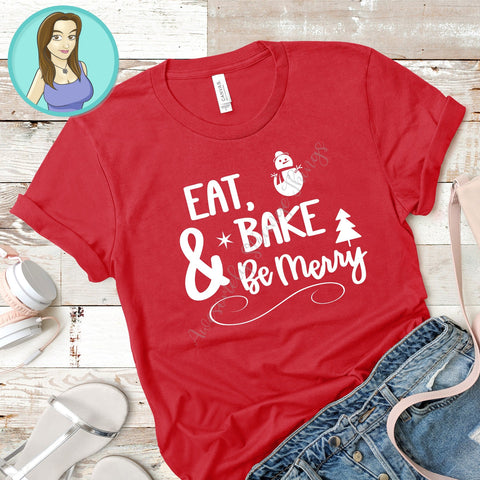 Eat, Bake & Be Merry svg and glitter png SVG Awesomely Strange Designs 