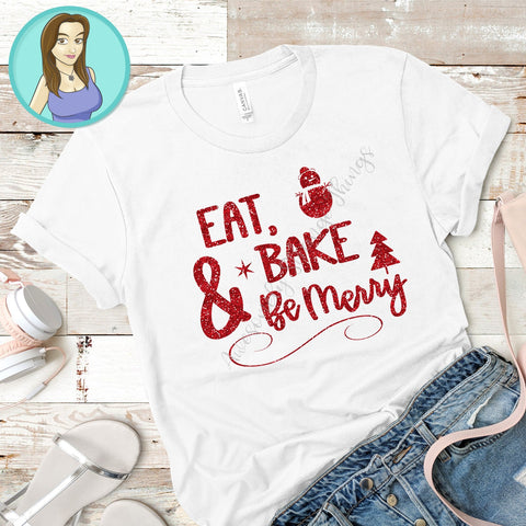 Eat, Bake & Be Merry svg and glitter png SVG Awesomely Strange Designs 