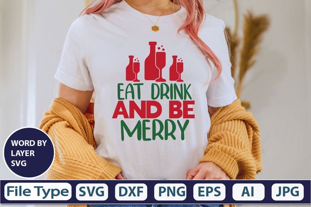 Eat Drink And Be Merry SVG Cut File SVG DesignPlante 503 