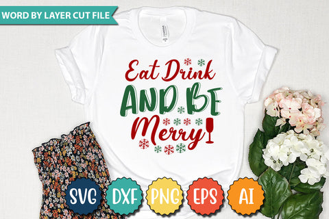 Eat Drink And Be Merry SVG Cut File SVG DesignPlante 503 