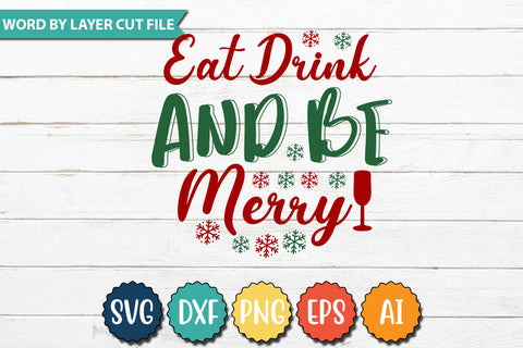 Eat Drink And Be Merry SVG Cut File SVG DesignPlante 503 