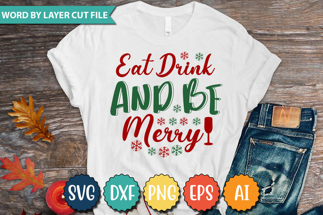 Eat Drink And Be Merry SVG Cut File SVG DesignPlante 503 