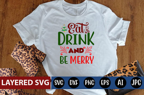 eat drink and be merry SVG cute file SVG Blessedprint 