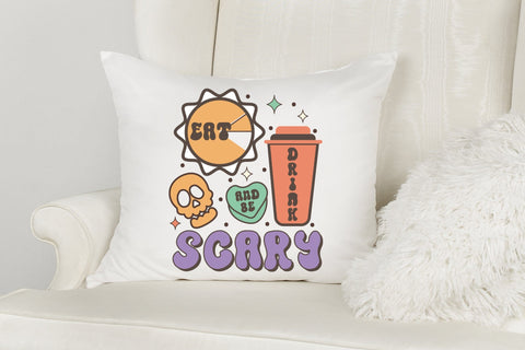 Eat Drink and Be Scary | Retro Halloween PNG Sublimation CraftLabSVG 