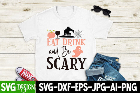Eat Drink And be Scary SVG Cut File, Eat Drink And be Scary Sublimation Design, Halloween Sublimation PNG, Halloween SVG Bundle,Halloween SVG Quotes,Halloween PNG, Halloween SVG SVG BlackCatsMedia 