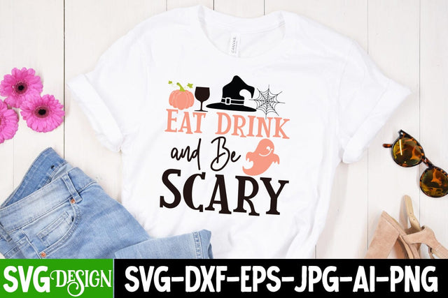 Eat Drink And be Scary SVG Cut File, Eat Drink And be Scary Sublimation Design, Halloween Sublimation PNG, Halloween SVG Bundle,Halloween SVG Quotes,Halloween PNG, Halloween SVG SVG BlackCatsMedia 